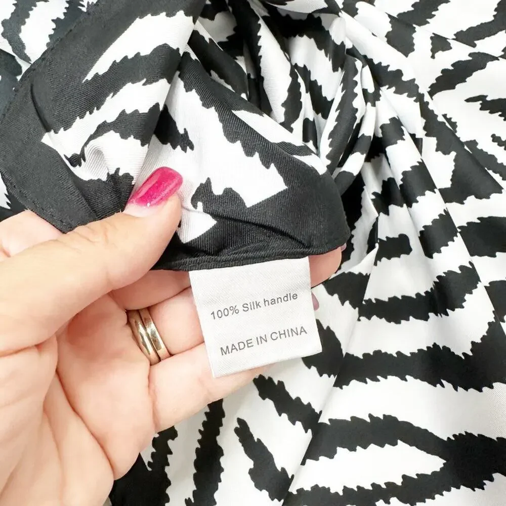 2/$30 NEW White Black Zebra Printed Silky Fashion Scarf